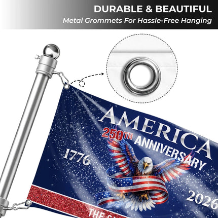 Personalized America 250th Anniversary Eagle House Flag