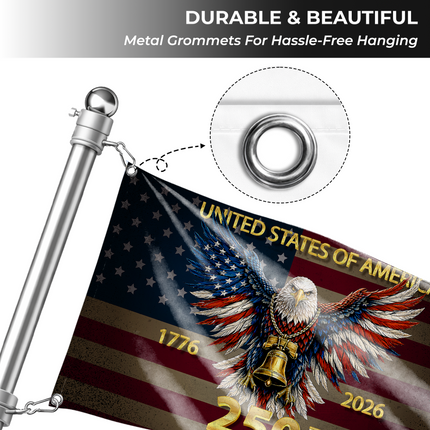 Patriotic Liberty Bell Eagle Flag America 250 Anniversary HOF5