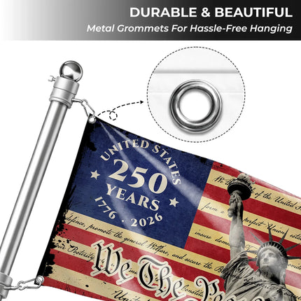 We The People Patriotic American Flag 250 Years Anniversary HOF1 - Charming Present