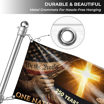 One Nation Under God Christian House Flag America 250 HOF15 - Charming Present