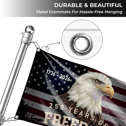 250 Years of Freedom Bald Eagle Patriotic House Flag America 250 HOF9 - Charming Present