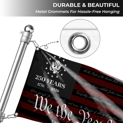 We The People USA Constitution Flag America 250 Years HOF6