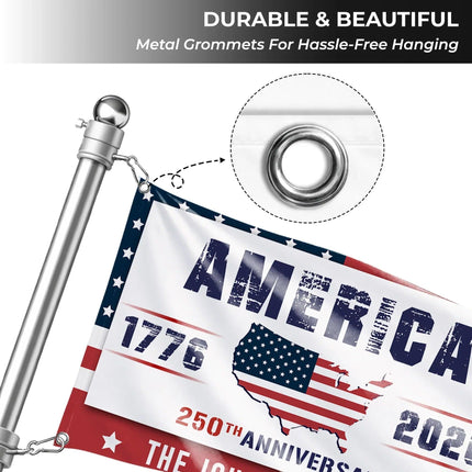 Personalized America 250th Anniversary USA Map House Flag HOF20 - Charming Present