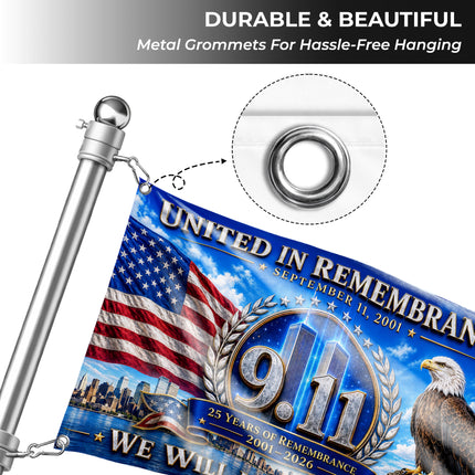 Patriot Day 25th Anniversary United in Remembrance Eagle Flag