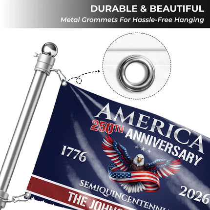 Personalized America 250th Anniversary Semiquincentennial House Flag HOF24 - Charming Present