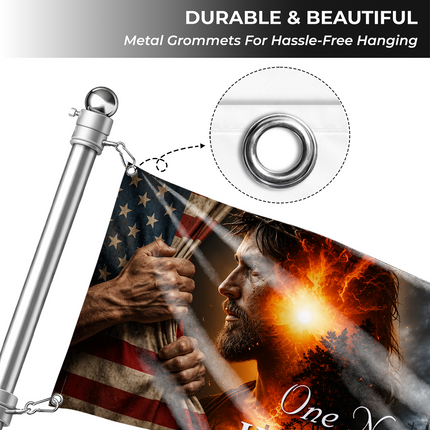 SP-01 Christian Freedom One Nation Under God Jesus Patriotic Flag Memorial Day