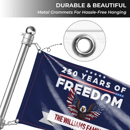 Personalized 250 Years of Freedom Patriotic Eagle House Flag HOF23 - Charming Present