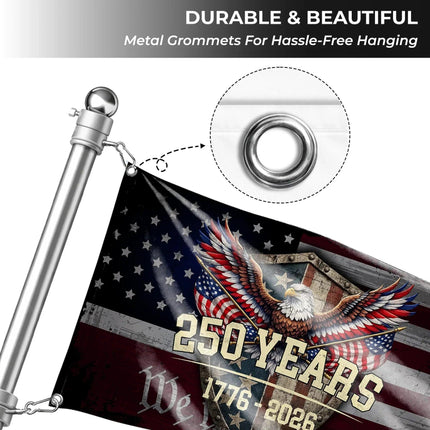 America 250 Years Patriotic Eagle Shield Flag HOF11 - Charming Present