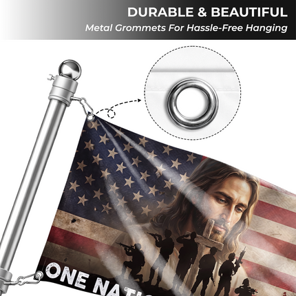 SP-01 One Nation Under God Flag Biblical Faith Church Decoration