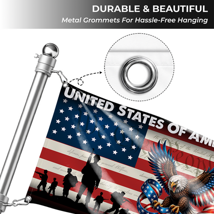 SP-01 American Pride Flag Eagle Soldier Tribute Military Reunion