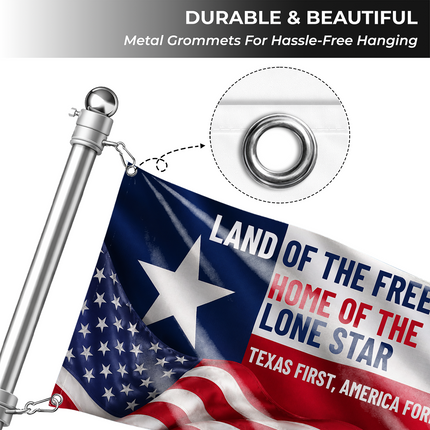 Texas Grommet Flag Texas First America Forever Lone Star