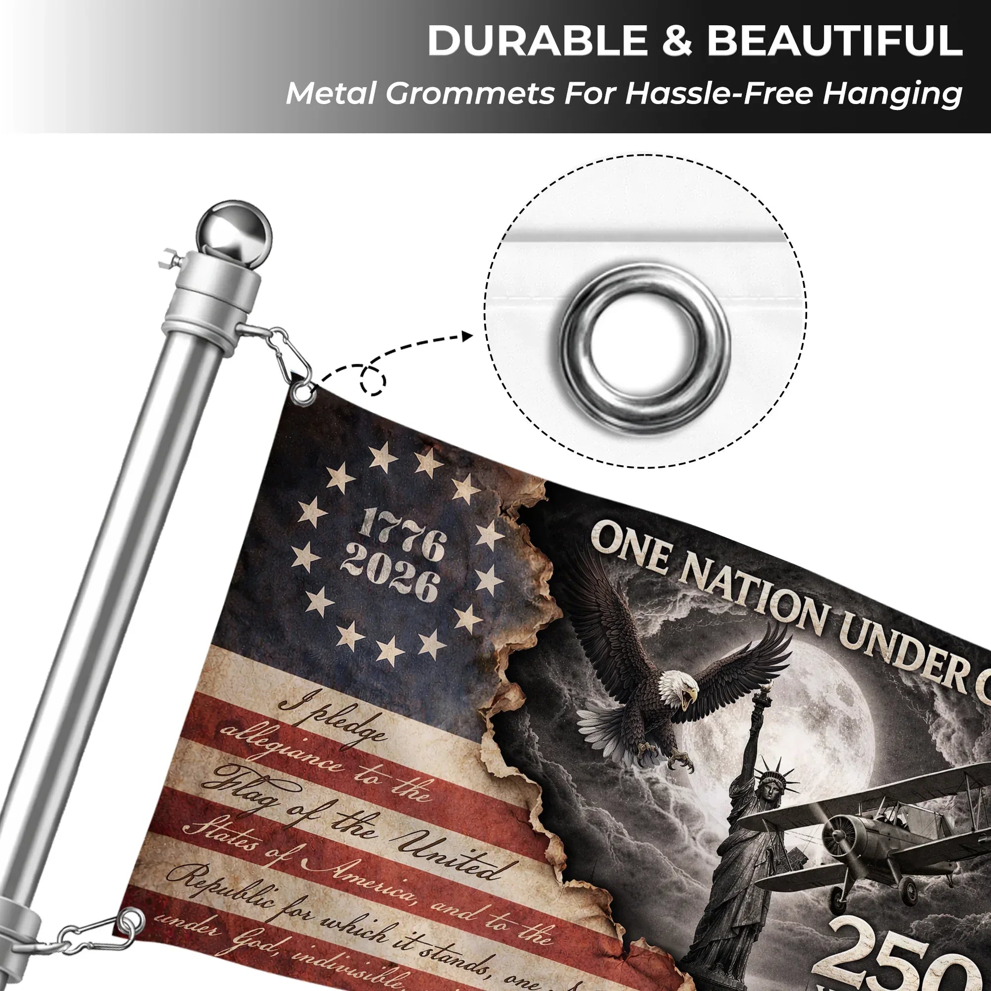 Gd Pledge One Nation Under God Pledge Flag - America 250 House Flag – Charming ...
