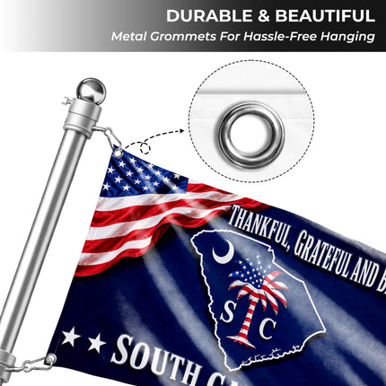 South Carolina Grommet Flag Thankful Grateful Blessed Palmetto