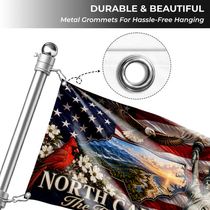 North Carolina Grommet Flag Tar Heel State Eagle Cardinal Liberty