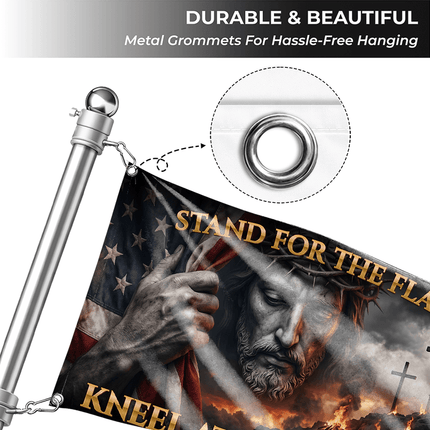 Trust In God Stand For The Flag Jesus Grommet Flag