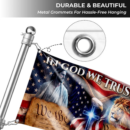 SP-01 In God We Trust We The People Christian Freedom Flag