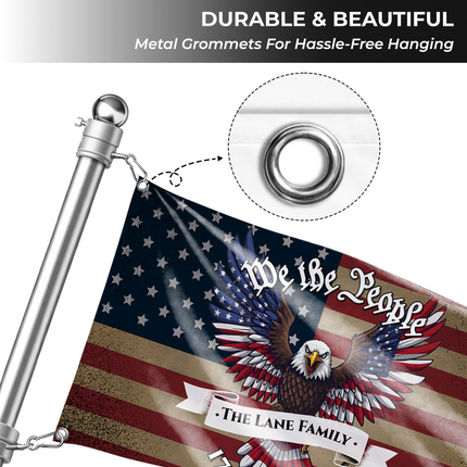 Personalized We The People Patriotic Eagle Flag