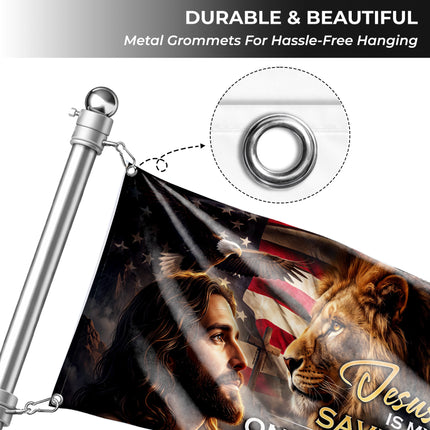 SP-01 Jesus Is My Savior Christian Patriotic Flag One Nation Under God