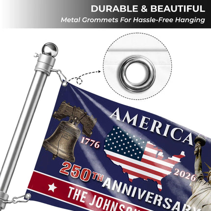 Personalized America 250th Anniversary Patriotic House Flag HOF19 - Charming Present