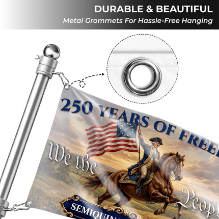 George Washington Semiquincentennial 250 Years of Freedom House Flag