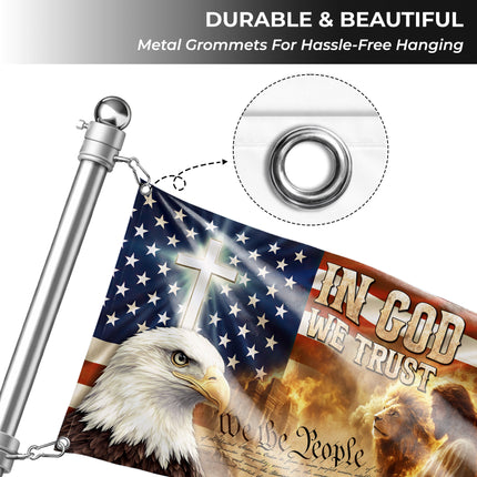 SP-01 Jesus Christ Patriotic Flag In God We Trust Constitution Day