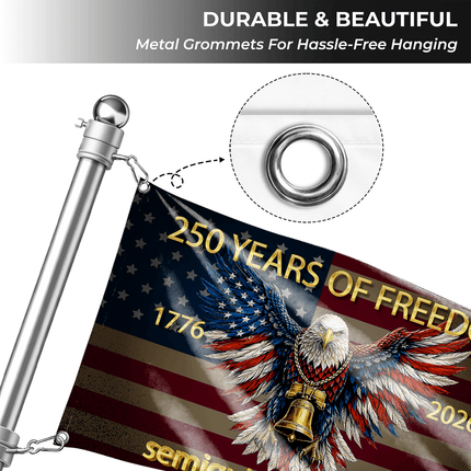 Semiquincentennial Eagle Golden Bell America 250 House Flag