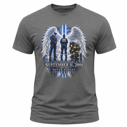 25th Anniversary Patriot Day 911 First Responders Memorial Tribute T-Shirt