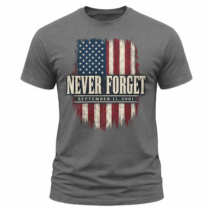 25th Anniversary Patriot Day 911 Never Forget American Flag T-Shirt