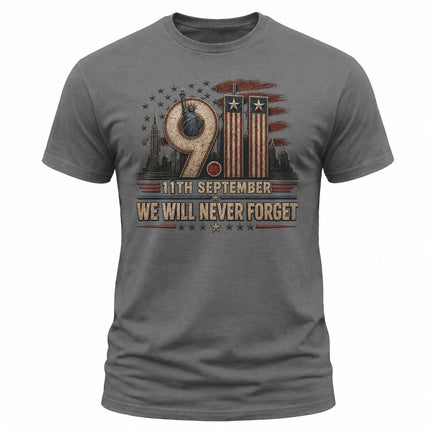 9/11 Never Forget September 11 Patriot Day American Memorial T-Shirt