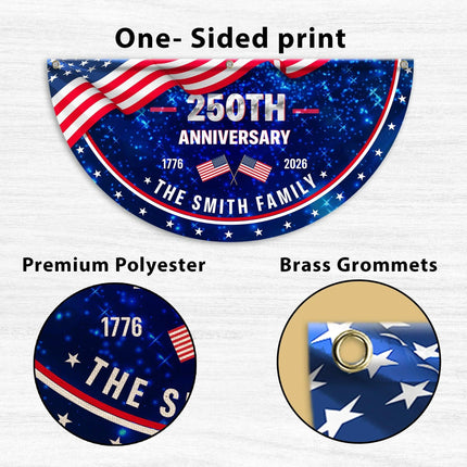 Personalized American Pride 250th Anniversary Fan Flag