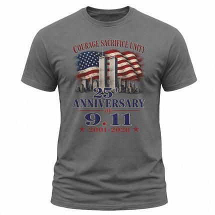 25th Anniversary Patriot Day Courage Sacrifice Unity 9 11 T Shirt