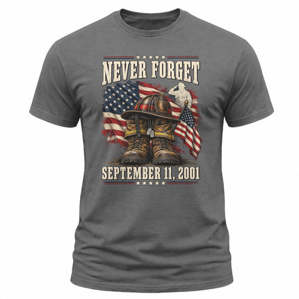 25th Anniversary Patriot Day 911 Never Forget Firefighter Memorial T-Shirt