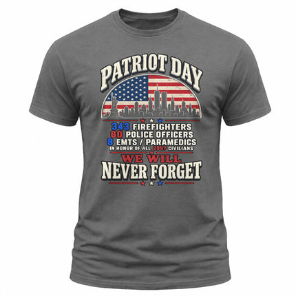 Patriot Day 9/11 Never Forget First Responders Memorial T-Shirt