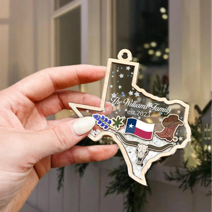 Custom Family Name Christmas In Texas 2023 Ornament - Charming Present