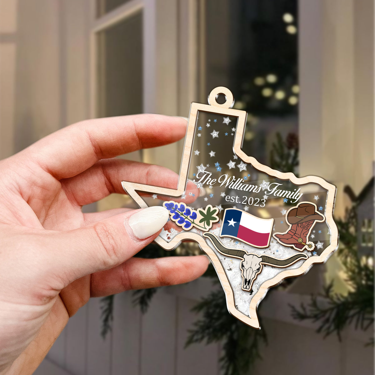 Custom Family Name Christmas In Texas 2023 Ornament