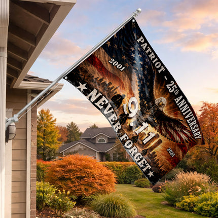 25th Anniversary Patriot Day Eagle Cross Firefighter 9 11 Grommet Flag