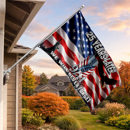Patriot Day 25th Anniversary 25 Years Later Eagle Memorial Grommet Flag