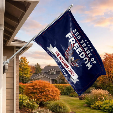 Personalized 250 Years of Freedom Patriotic Eagle House Flag HOF23 - Charming Present