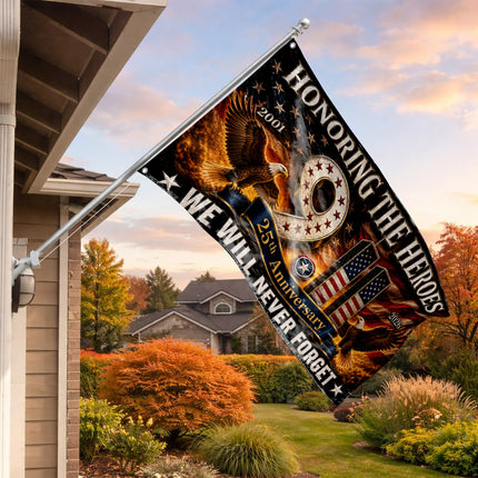 Patriot Day 25th Anniversary Double Eagle Honoring Heroes Grommet Flag
