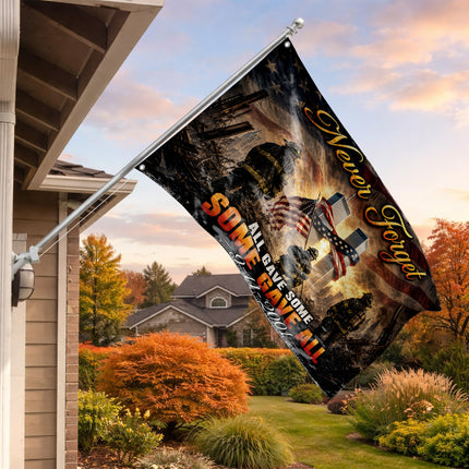 Patriot Day Never Forget Firefighter Memorial 25th Anniversary Grommet Flag