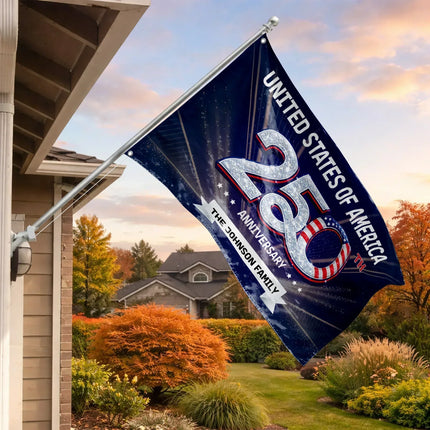 Personalized United States 250th Anniversary House Flag