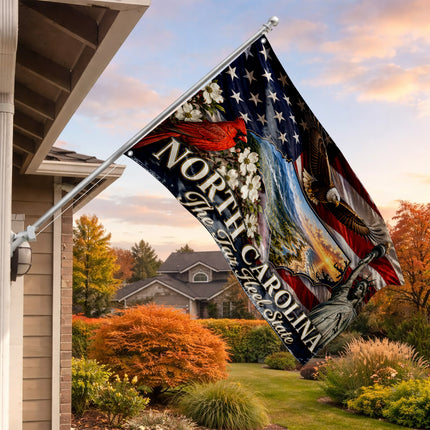 North Carolina Grommet Flag Tar Heel State Eagle Cardinal Liberty