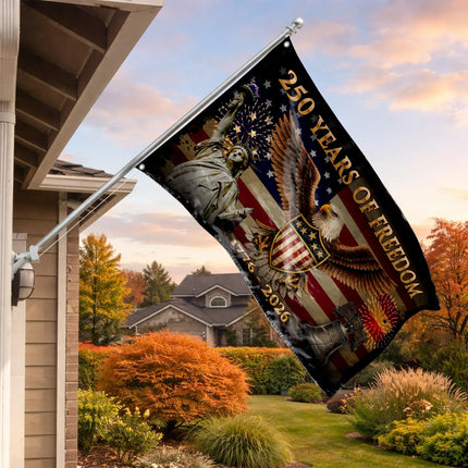 250 Years of Freedom Patriotic America House Flag HOF13 - Charming Present