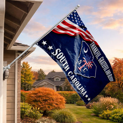 South Carolina Grommet Flag Thankful Grateful Blessed Palmetto
