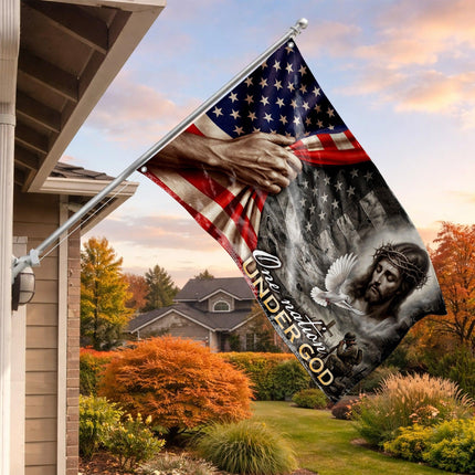 One Nation Under God Jesus Soldier Dove Flag