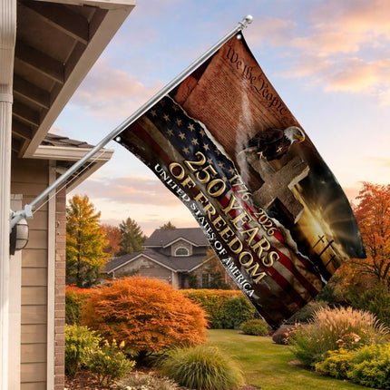 United States of America 250 Years of Freedom Christian Cross We The People House Flag