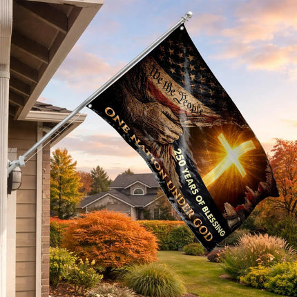 One Nation Under God Christian House Flag America 250 HOF15 - Charming Present