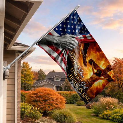 SP-01 Honor Christian Faith Jesus Is King God and Country Flag Easter Christmas