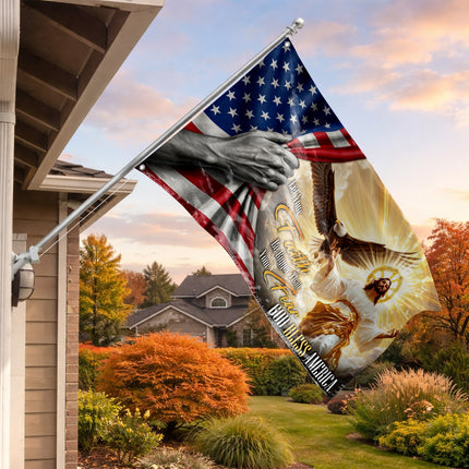 Let Your Faith Be Bigger Than Your Fear God Bless America Grommet Flag