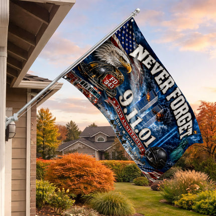 Patriot Day 25th Anniversary Never Forget First Responder Memorial Grommet Flag